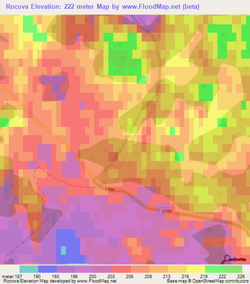 Rocova,Latvia Elevation Map