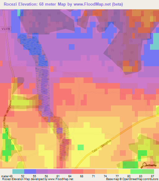 Rocezi,Latvia Elevation Map