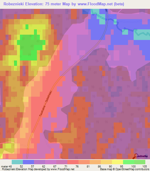 Robeznieki,Latvia Elevation Map