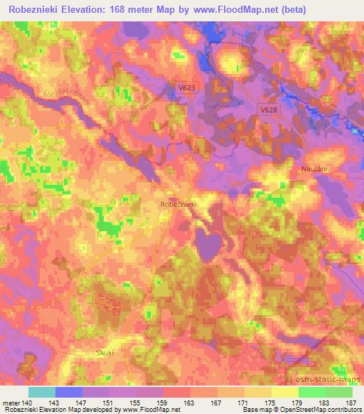 Robeznieki,Latvia Elevation Map