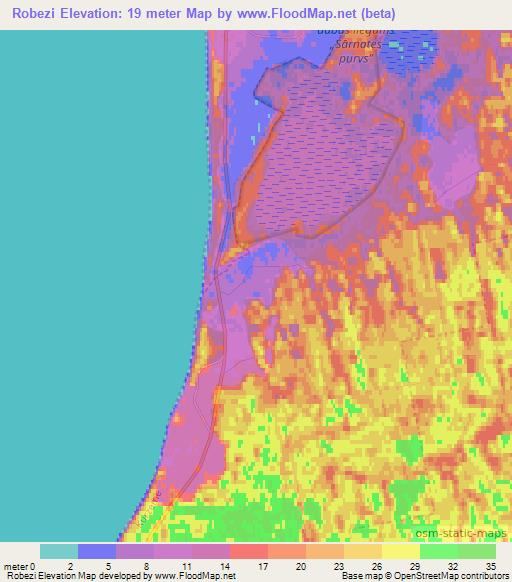 Robezi,Latvia Elevation Map