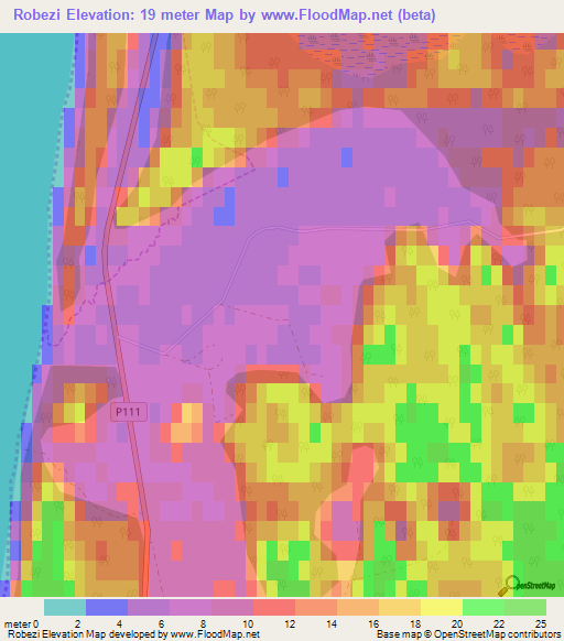 Robezi,Latvia Elevation Map