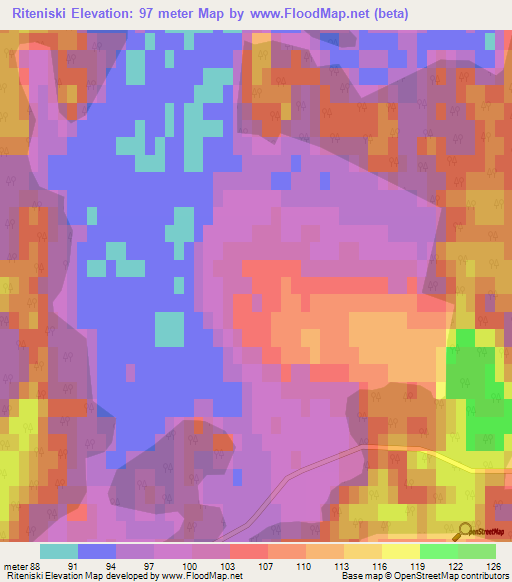 Riteniski,Latvia Elevation Map