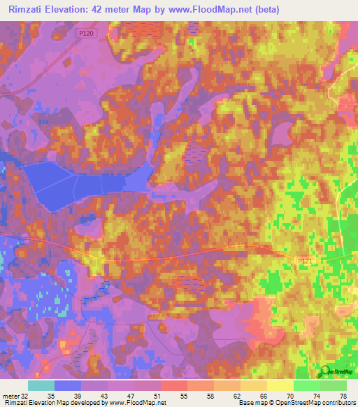 Rimzati,Latvia Elevation Map