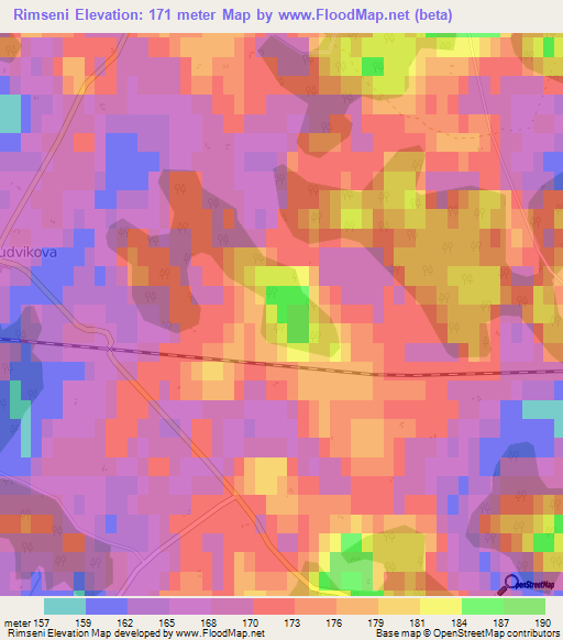 Rimseni,Latvia Elevation Map