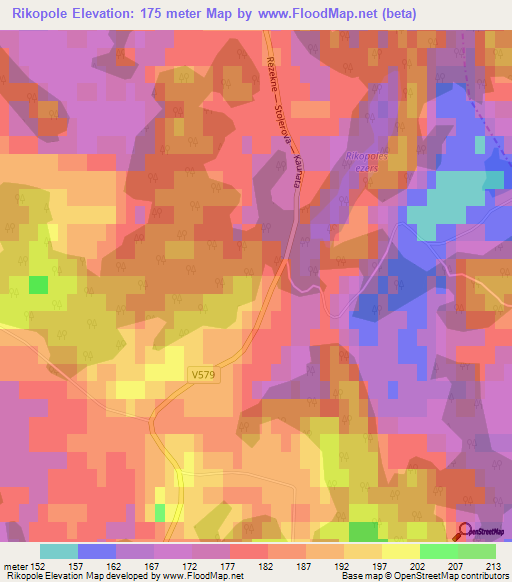 Rikopole,Latvia Elevation Map