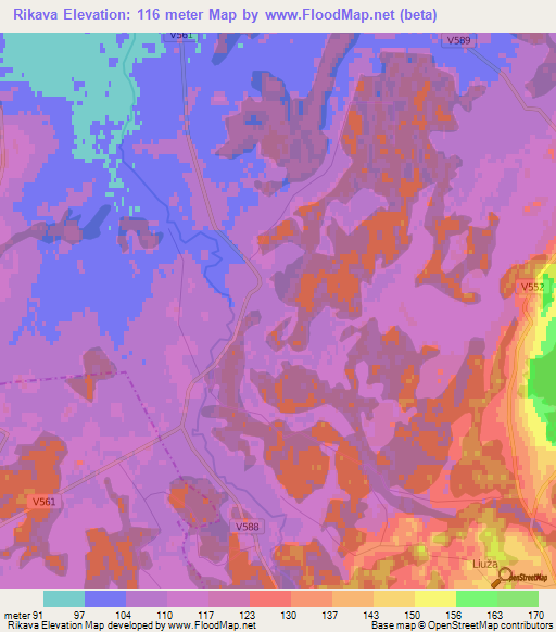 Rikava,Latvia Elevation Map