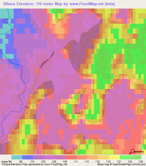 Rikava,Latvia Elevation Map