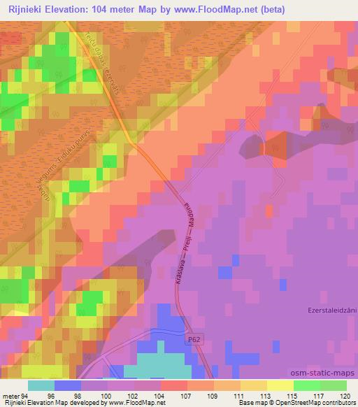 Rijnieki,Latvia Elevation Map