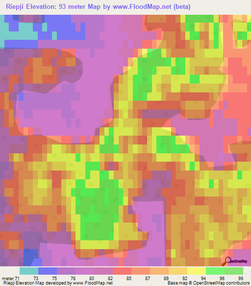 Riepji,Latvia Elevation Map