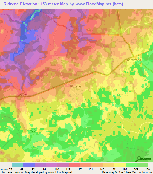 Ridzene,Latvia Elevation Map