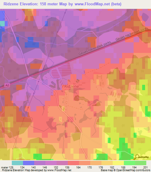 Ridzene,Latvia Elevation Map