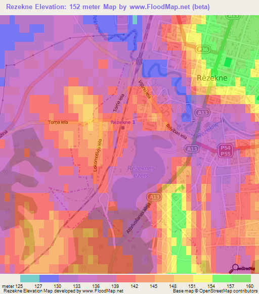 Rezekne,Latvia Elevation Map