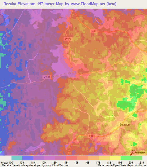 Rezaka,Latvia Elevation Map