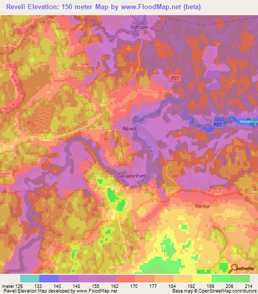 Reveli,Latvia Elevation Map