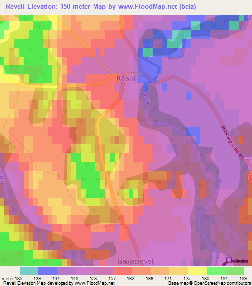 Reveli,Latvia Elevation Map