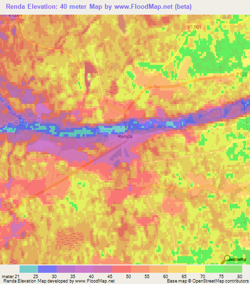 Renda,Latvia Elevation Map