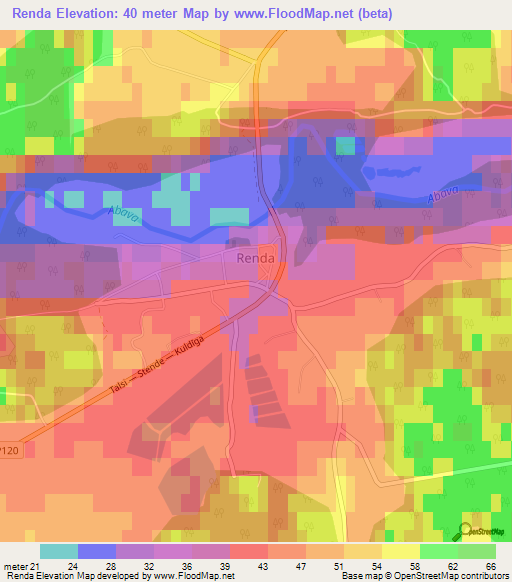 Renda,Latvia Elevation Map