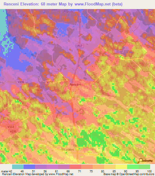 Renceni,Latvia Elevation Map