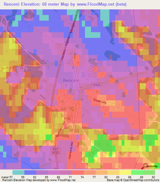 Renceni,Latvia Elevation Map