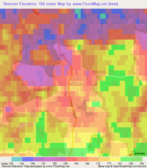 Renceni,Latvia Elevation Map