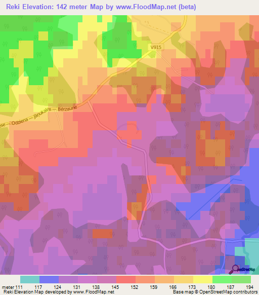 Reki,Latvia Elevation Map