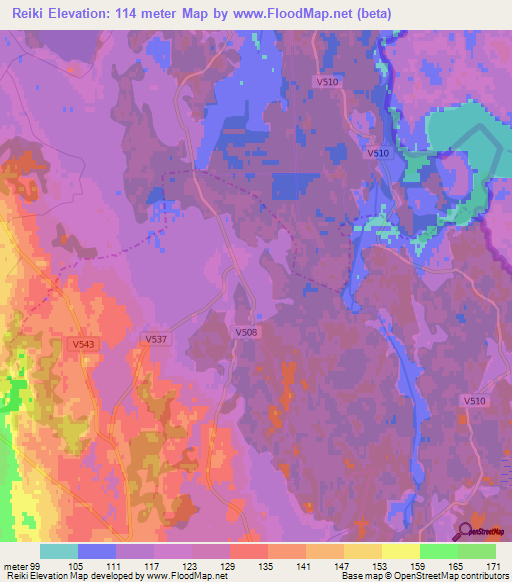 Reiki,Latvia Elevation Map