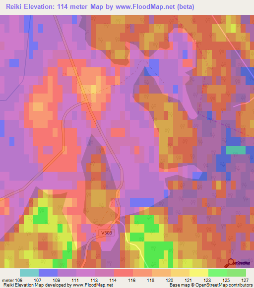 Reiki,Latvia Elevation Map