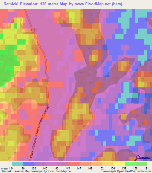 Ratnieki,Latvia Elevation Map