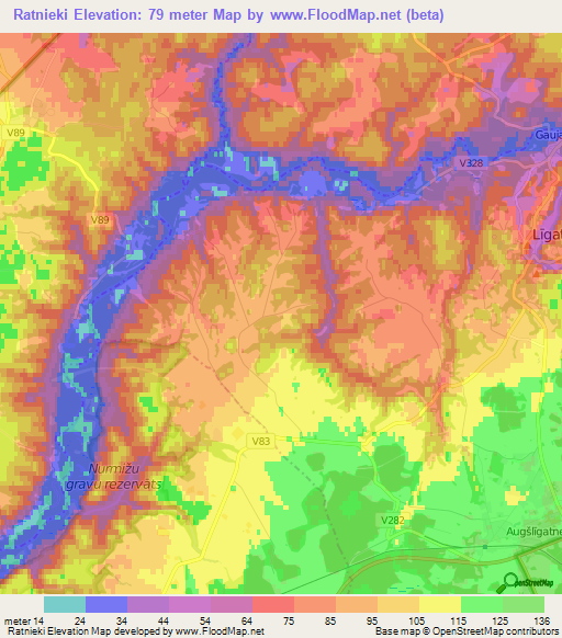 Ratnieki,Latvia Elevation Map