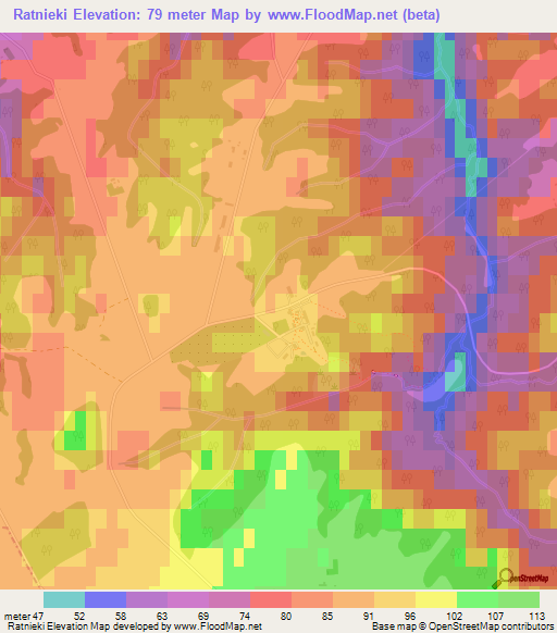 Ratnieki,Latvia Elevation Map