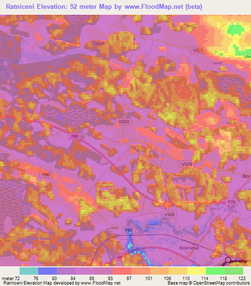 Ratniceni,Latvia Elevation Map