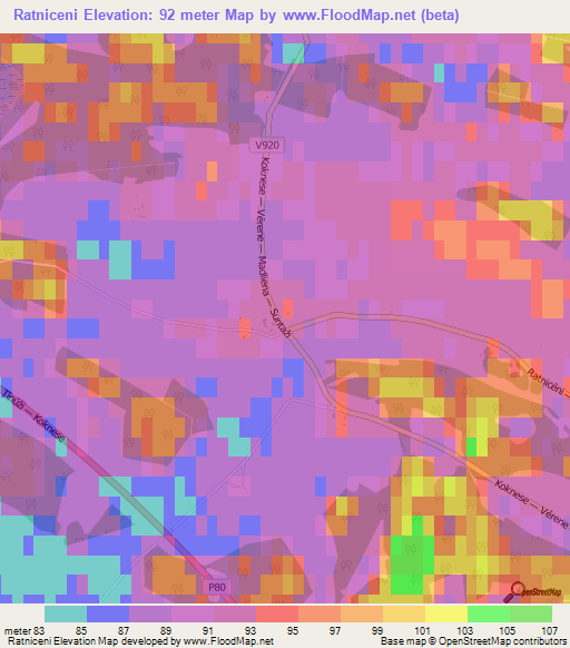 Ratniceni,Latvia Elevation Map