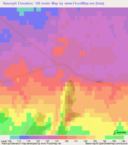 Rasnupli,Latvia Elevation Map