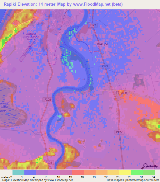 Rapiki,Latvia Elevation Map