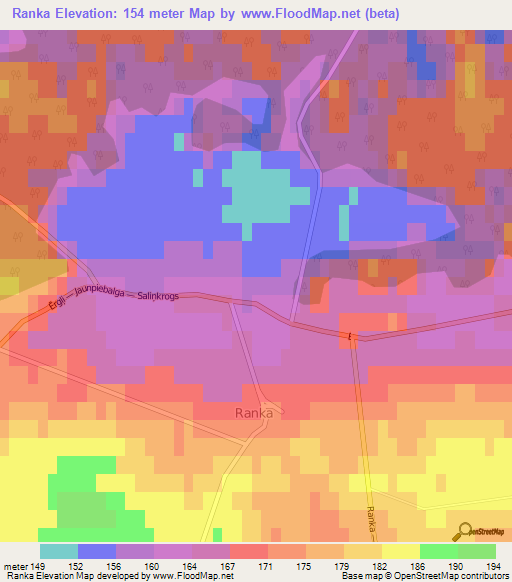 Ranka,Latvia Elevation Map