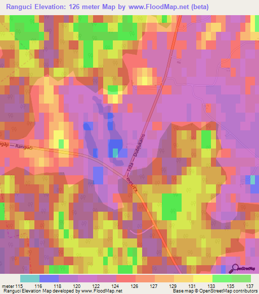 Ranguci,Latvia Elevation Map