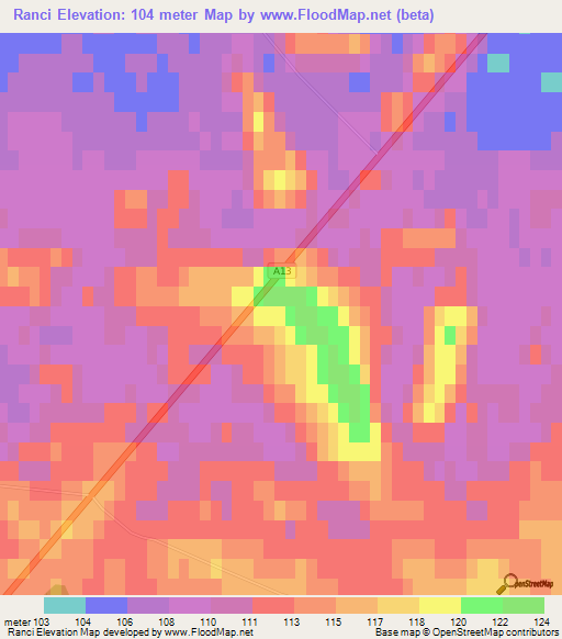 Ranci,Latvia Elevation Map