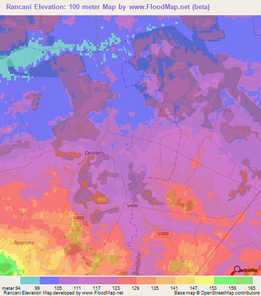 Rancani,Latvia Elevation Map