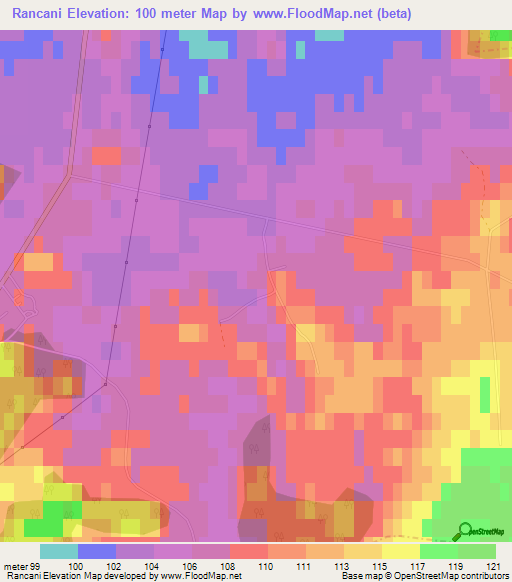 Rancani,Latvia Elevation Map