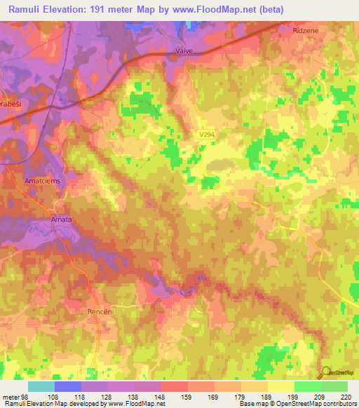 Ramuli,Latvia Elevation Map