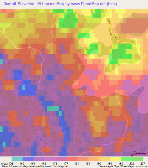 Ramuli,Latvia Elevation Map