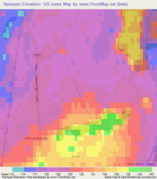 Rampani,Latvia Elevation Map