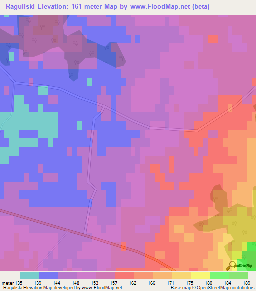 Raguliski,Latvia Elevation Map