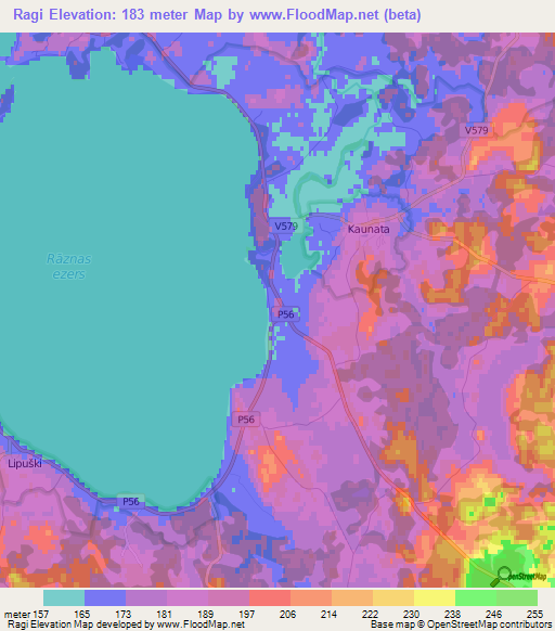 Ragi,Latvia Elevation Map