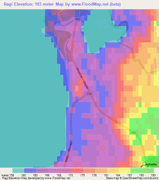 Ragi,Latvia Elevation Map