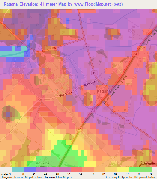 Ragana,Latvia Elevation Map