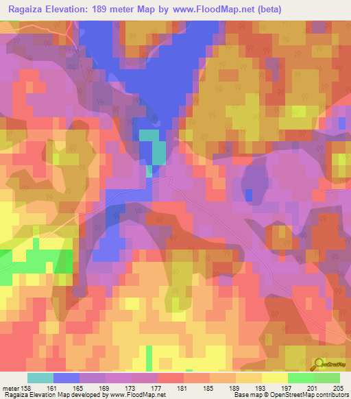 Ragaiza,Latvia Elevation Map