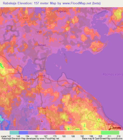 Rabskaja,Latvia Elevation Map