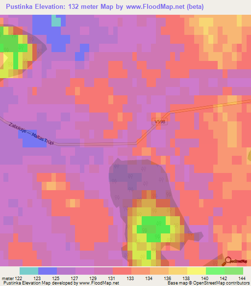 Pustinka,Latvia Elevation Map